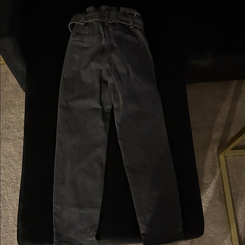 Express Black Super High Rise Stretch Belted Jeans Size 00R Perfect Condition!! - Picture 2 of 2